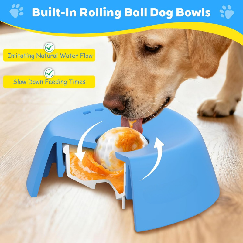 Slow Feeder Dog Bowl - Comedouros Lentos para Cães para Petiscos